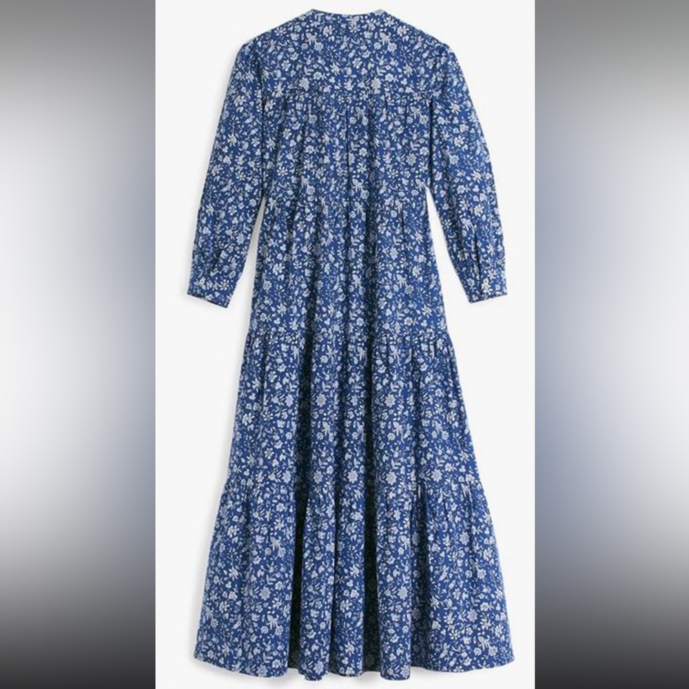 Pink City Prints Georgie Midi Dress in Indigo Lolita Pockets Size Medium - Picture 3 of 16